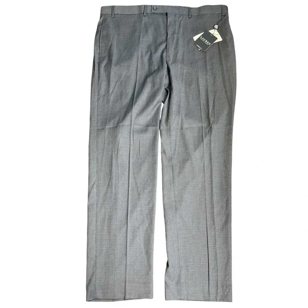 Lauren Ralph Lauren Mens Norton Ultraflex Grey Check Dress Pants 40W x 32L NEW